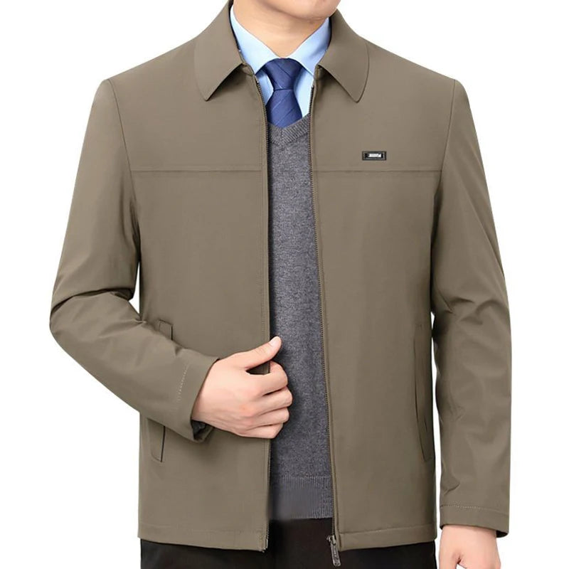 Classic Lapel Casual Zip Jacket