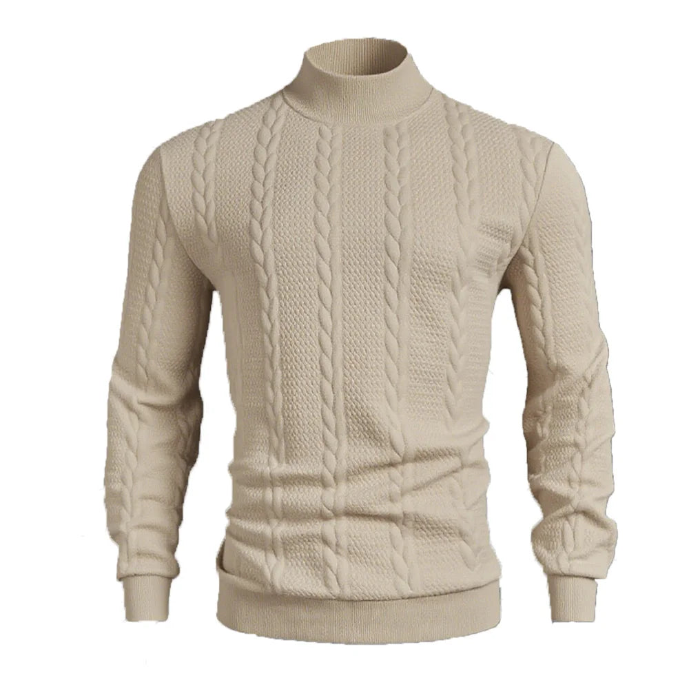Ribbed High Neck Slim Fit Sweater