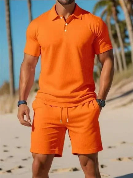 Slim Fit Polo Shirt & Shorts Set