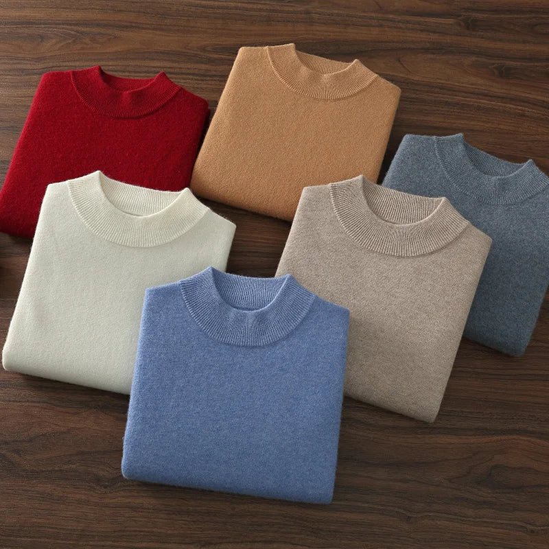 Premium Cashmere Semi-High Neck Pullover