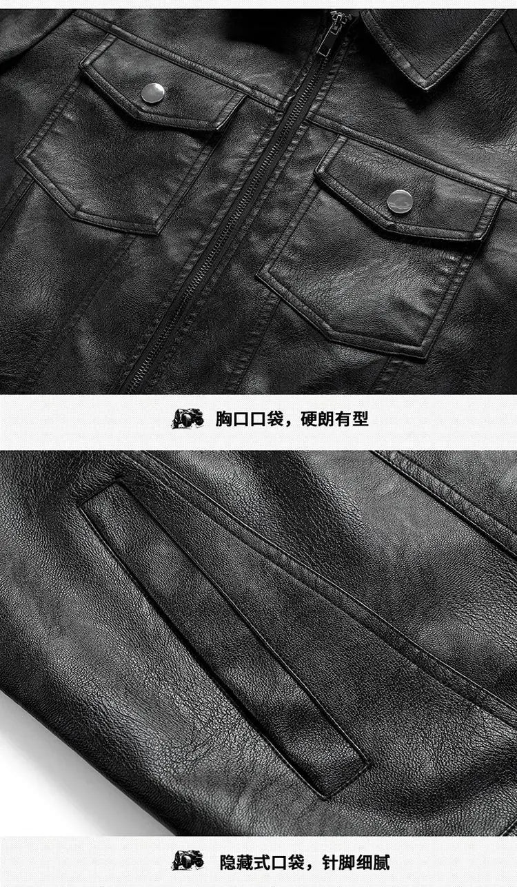 Lapel Sheepskin Leather Jacket