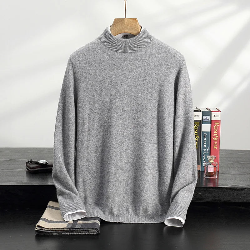 Premium Cashmere Semi-High Neck Pullover