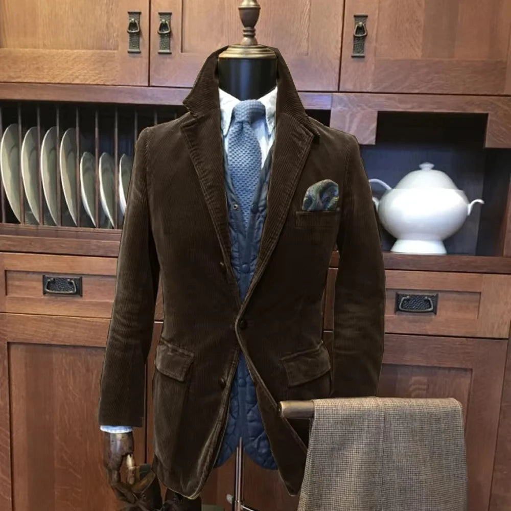 Corduroy Button-Up Casual Sports Jacket