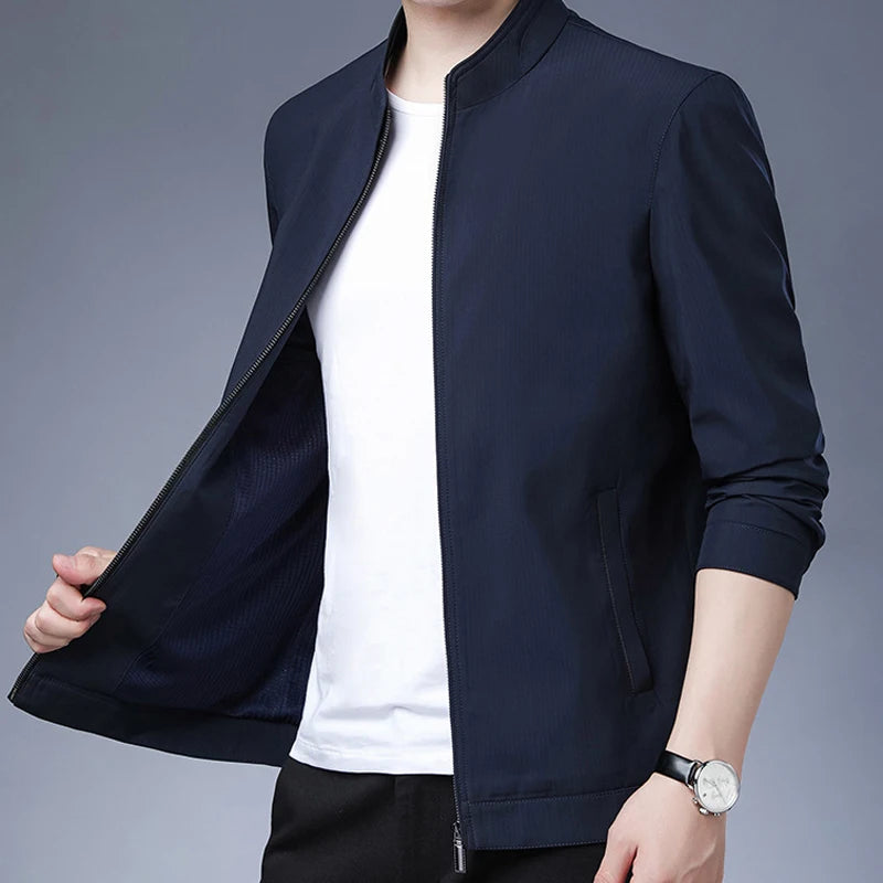 Classic Lapel Casual Zip Jacket