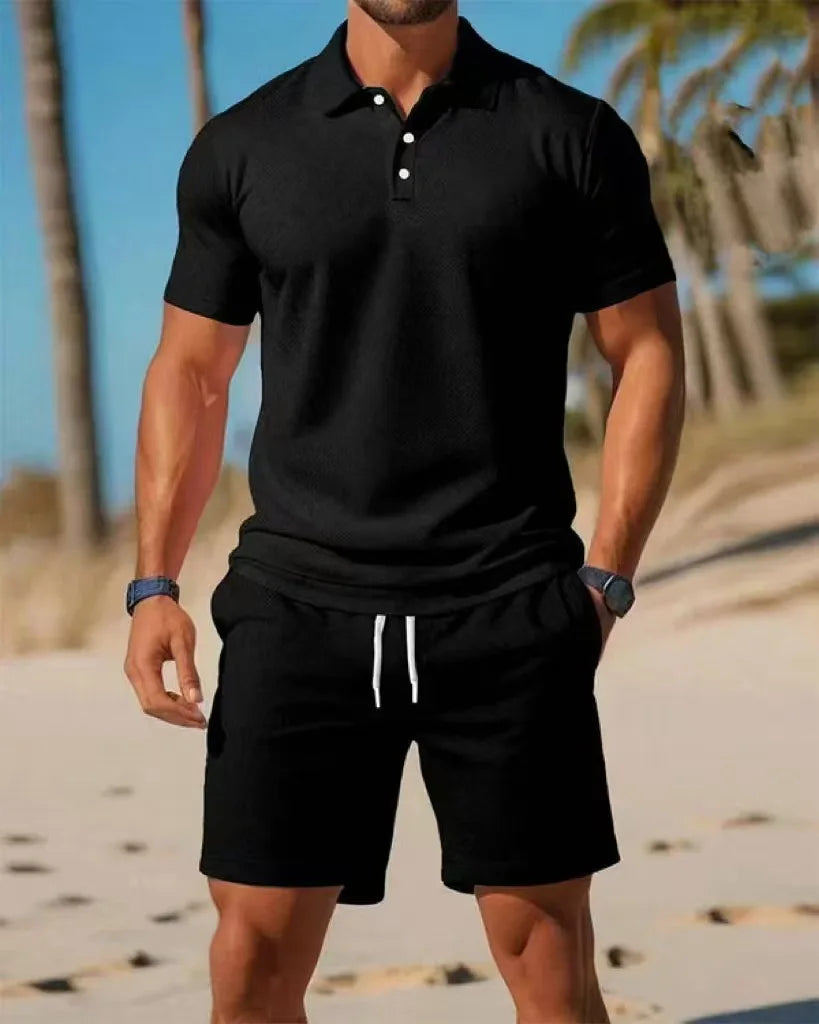 Slim Fit Polo Shirt & Shorts Set