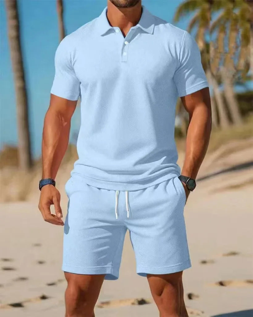 Slim Fit Polo Shirt & Shorts Set