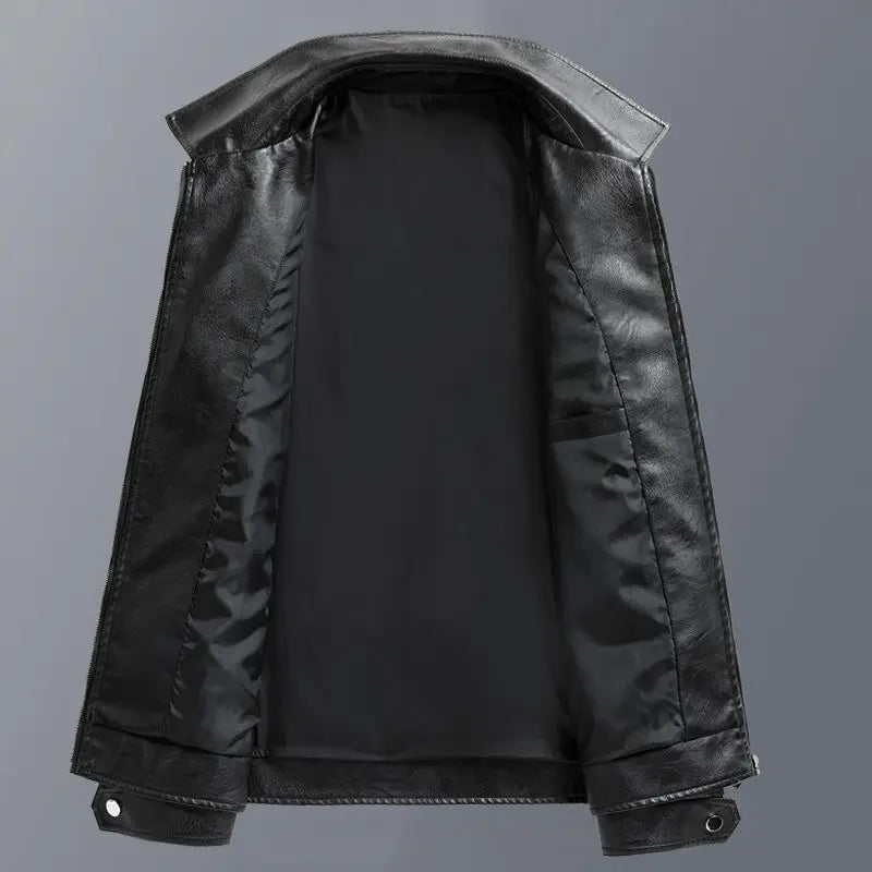 Lapel Sheepskin Leather Jacket