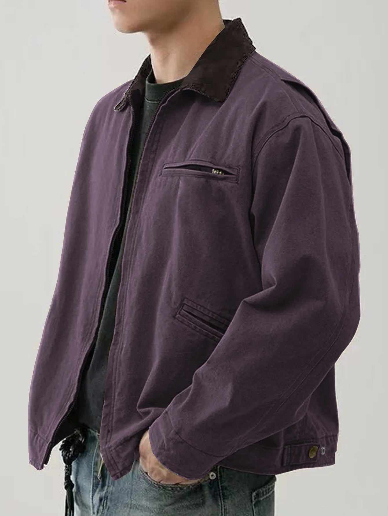 Washed Detroit Workwear Zip Jacket