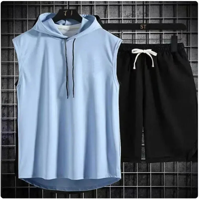 Hooded T-Shirt & Shorts Sports Set