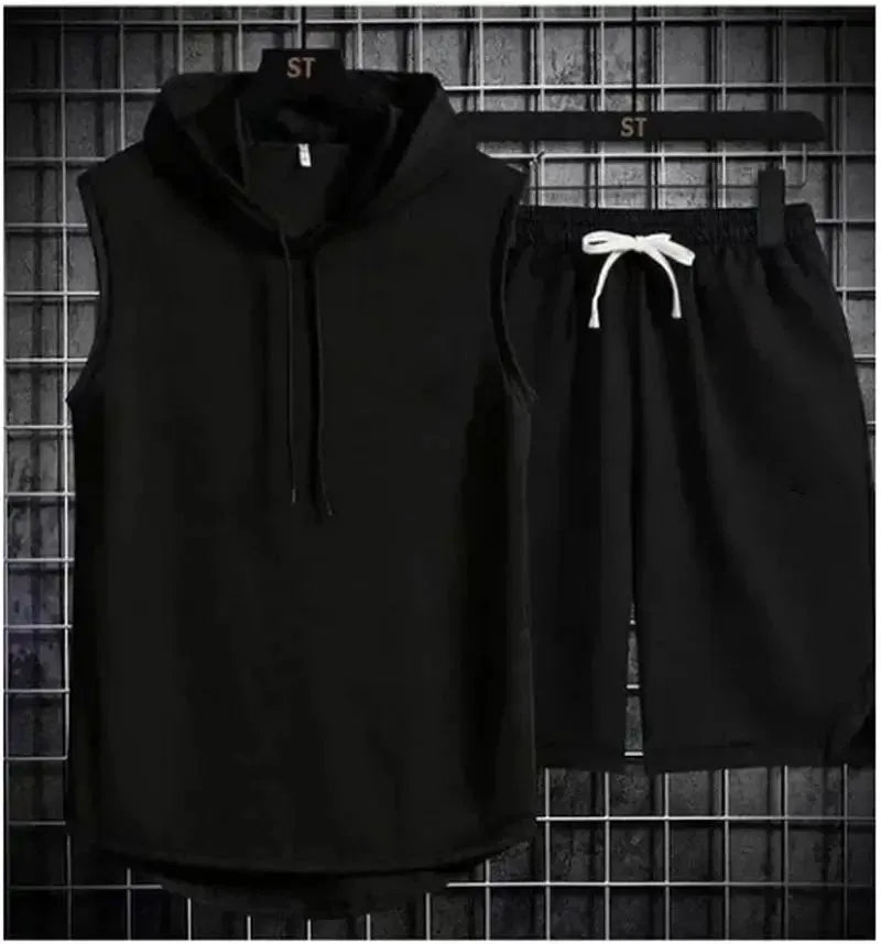 Hooded T-Shirt & Shorts Sports Set