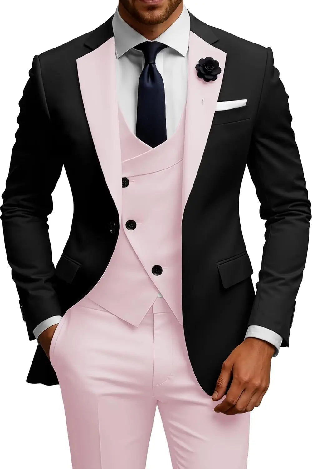Slim Fit Double Breasted Wedding Suit Set