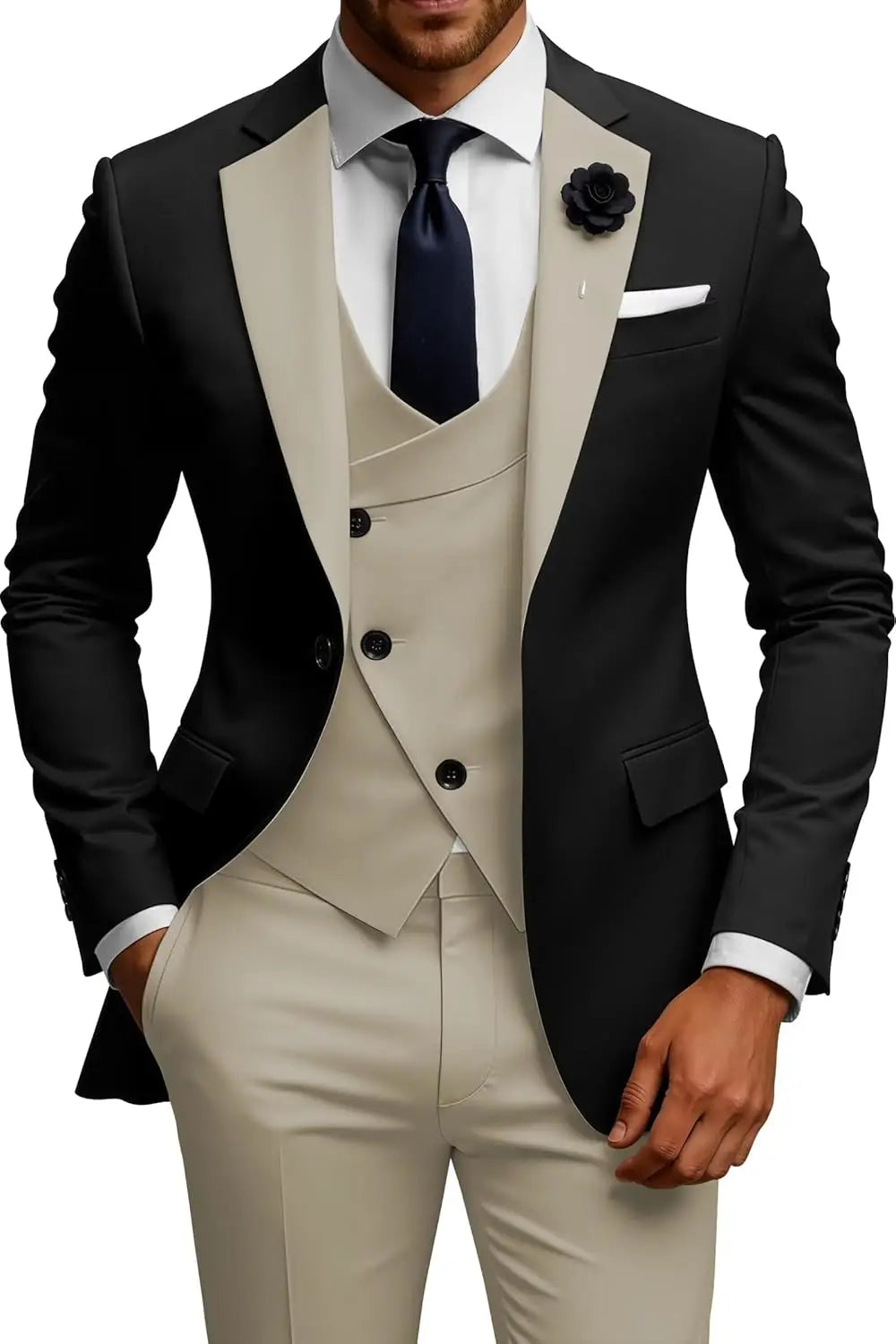 Slim Fit Double Breasted Wedding Suit Set