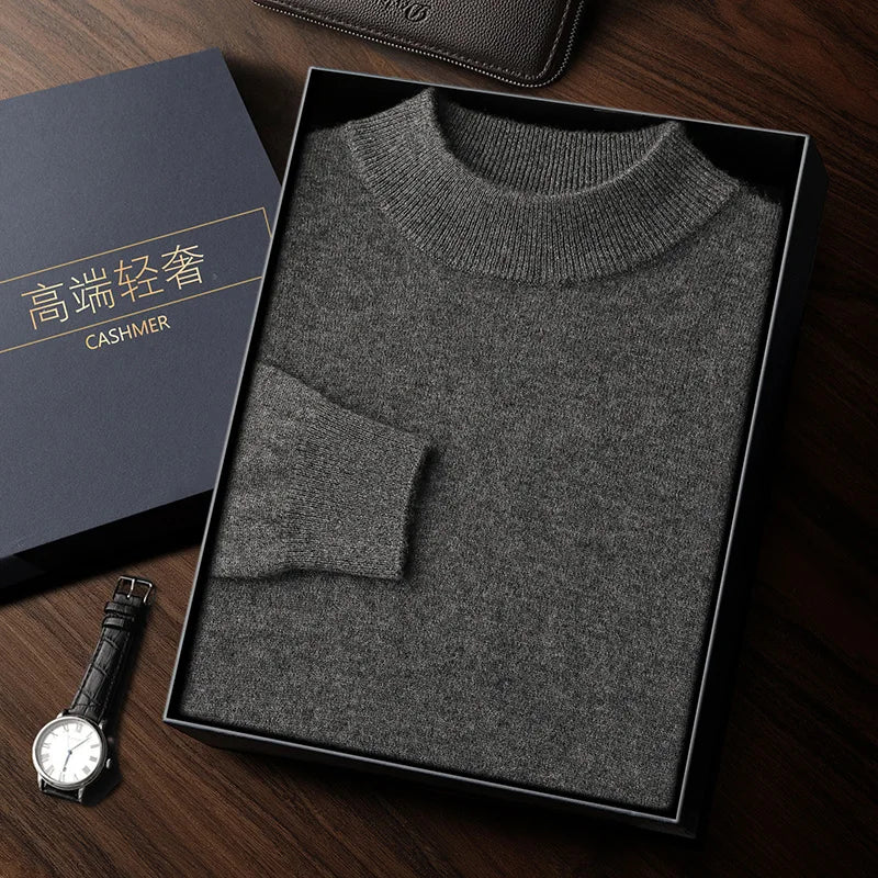 Premium Cashmere Semi-High Neck Pullover