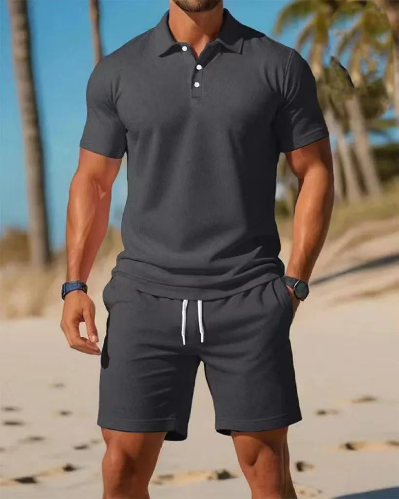 Slim Fit Polo Shirt & Shorts Set