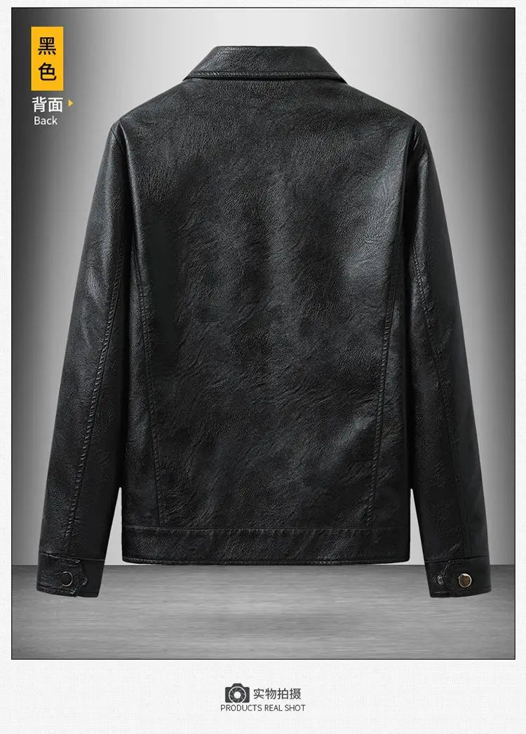 Lapel Sheepskin Leather Jacket