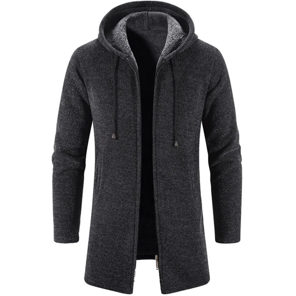 Chenille Knit Open-Front Cardigan Coat
