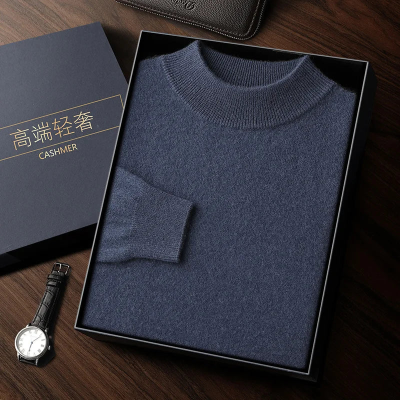 Premium Cashmere Semi-High Neck Pullover