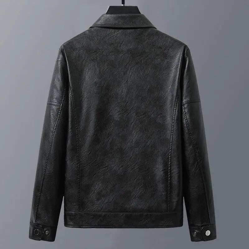 Lapel Sheepskin Leather Jacket