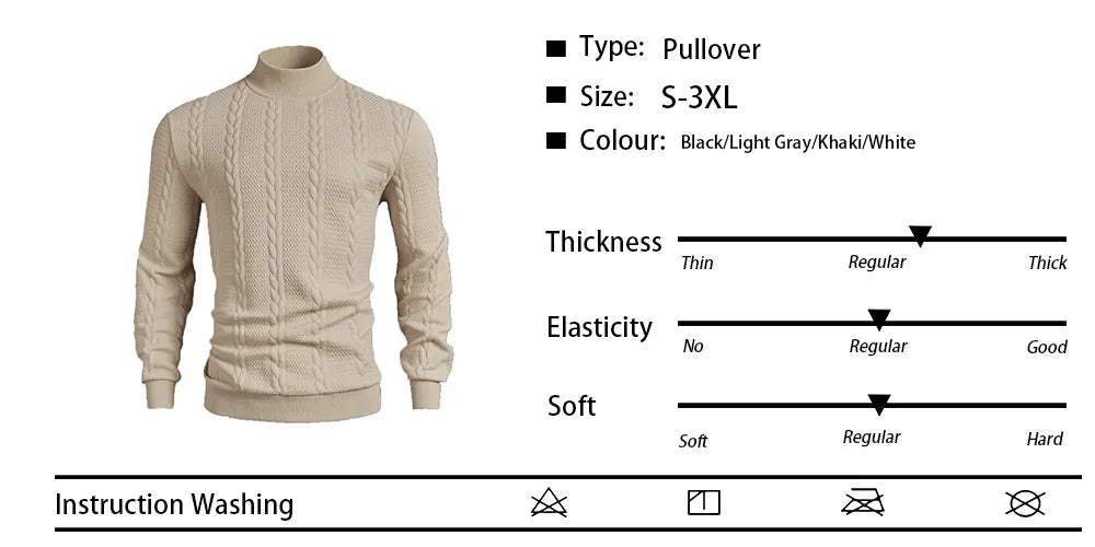 Ribbed High Neck Slim Fit Sweater