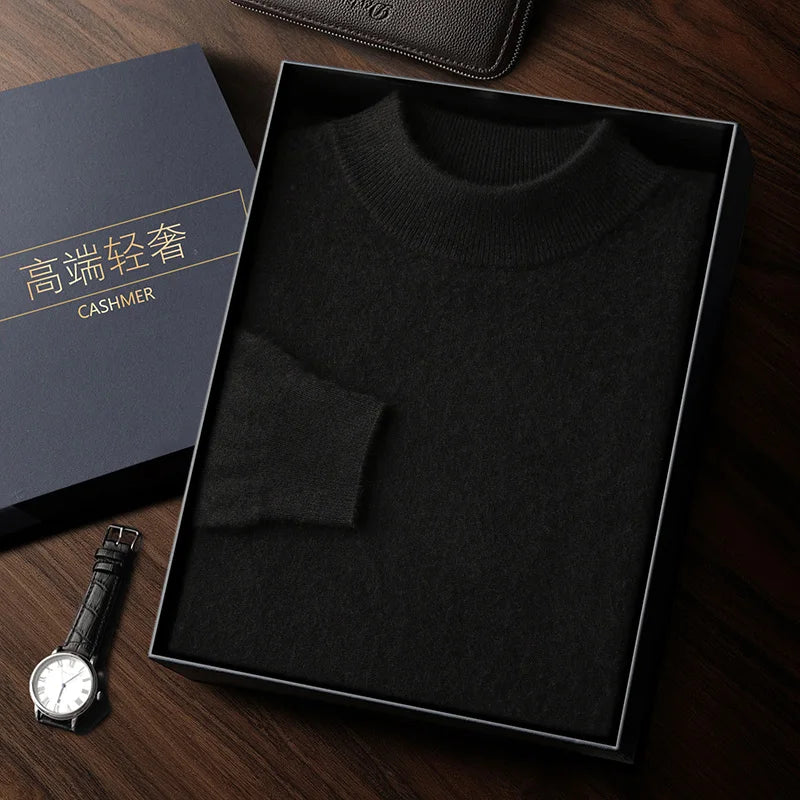 Premium Cashmere Semi-High Neck Pullover