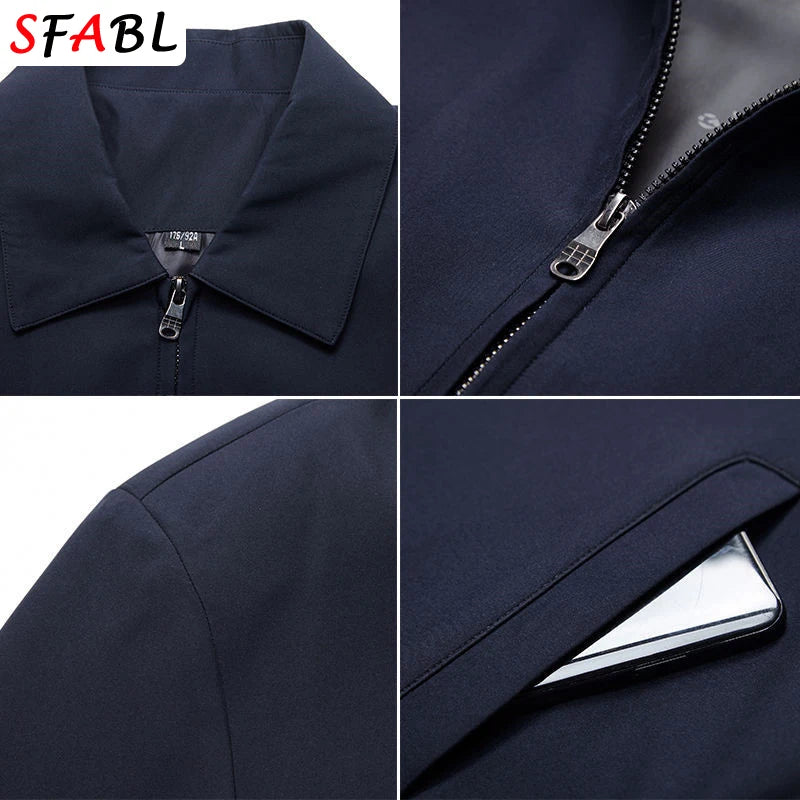Classic Lapel Casual Zip Jacket