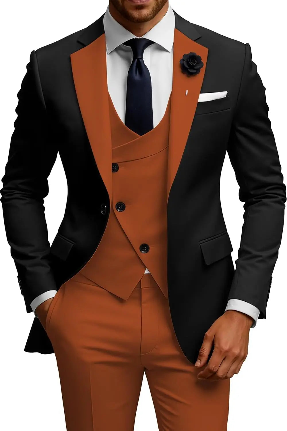 Slim Fit Double Breasted Wedding Suit Set