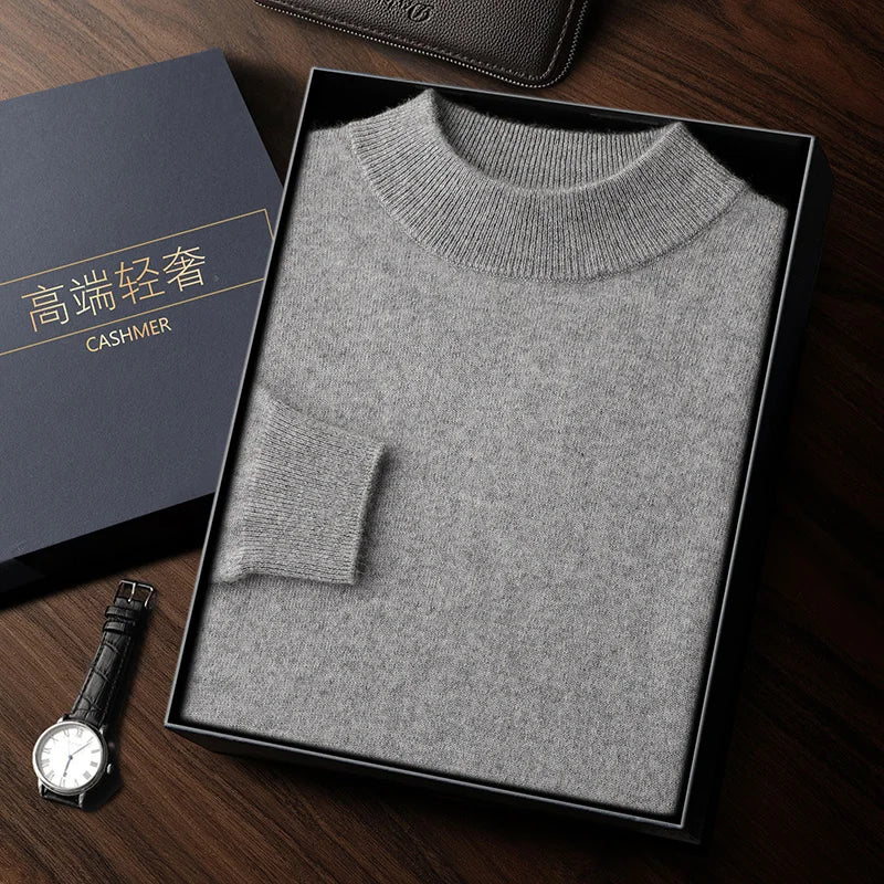 Premium Cashmere Semi-High Neck Pullover