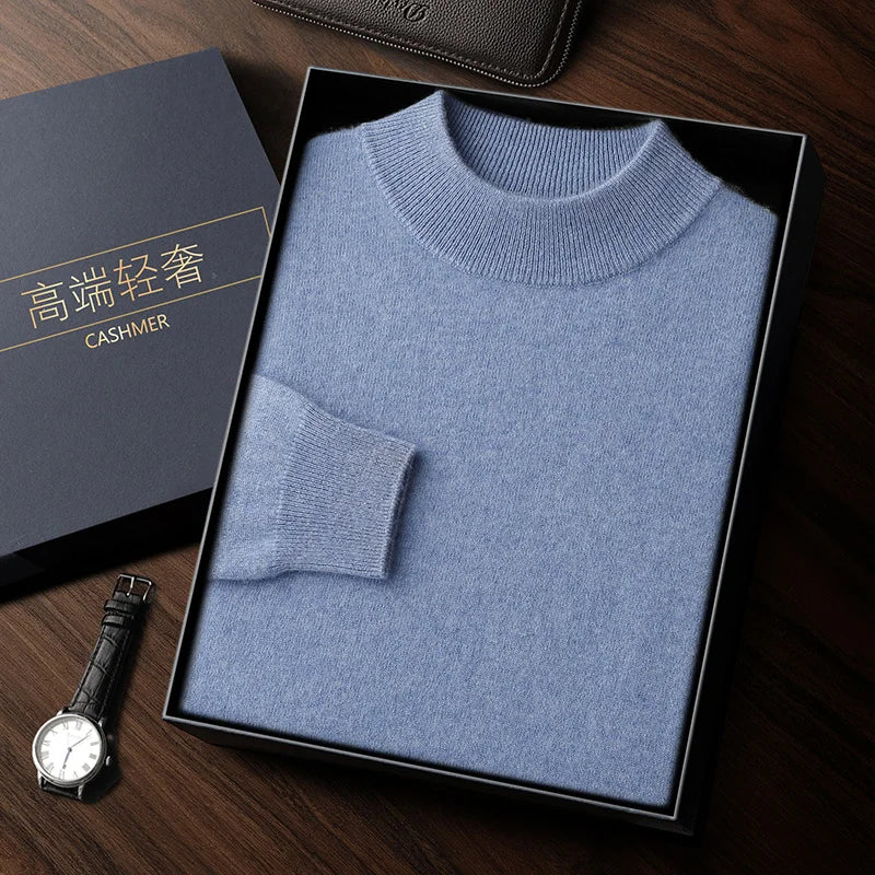 Premium Cashmere Semi-High Neck Pullover