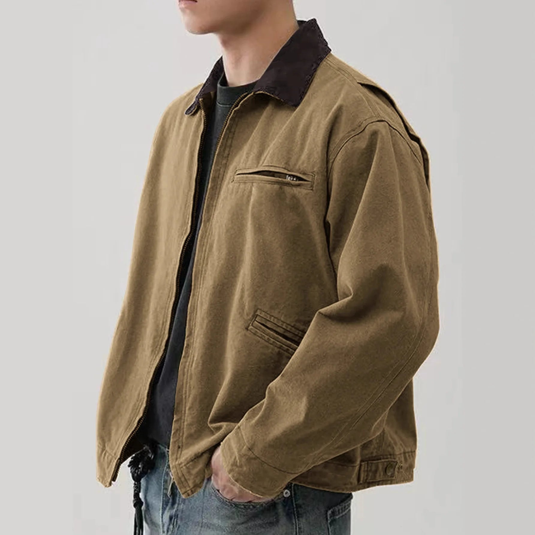 Washed Detroit Workwear Zip Jacket
