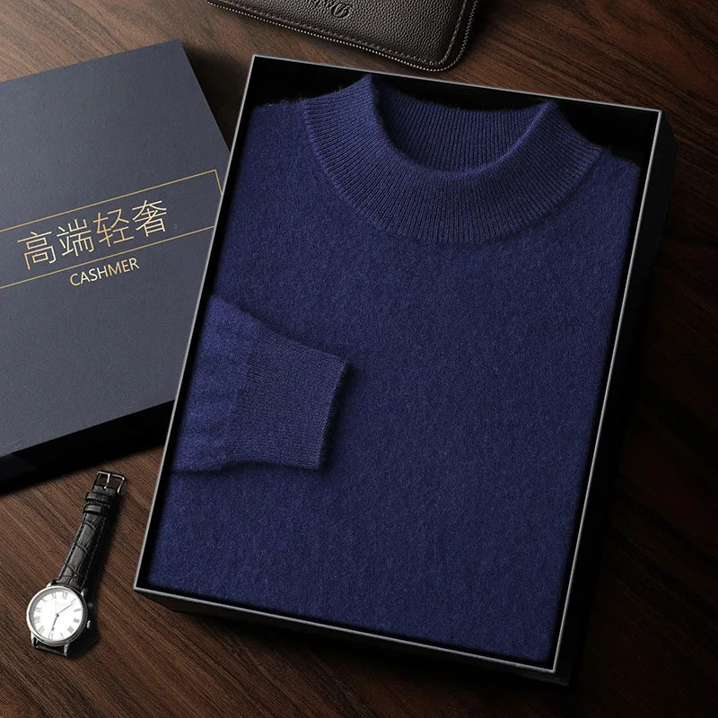 Premium Cashmere Semi-High Neck Pullover