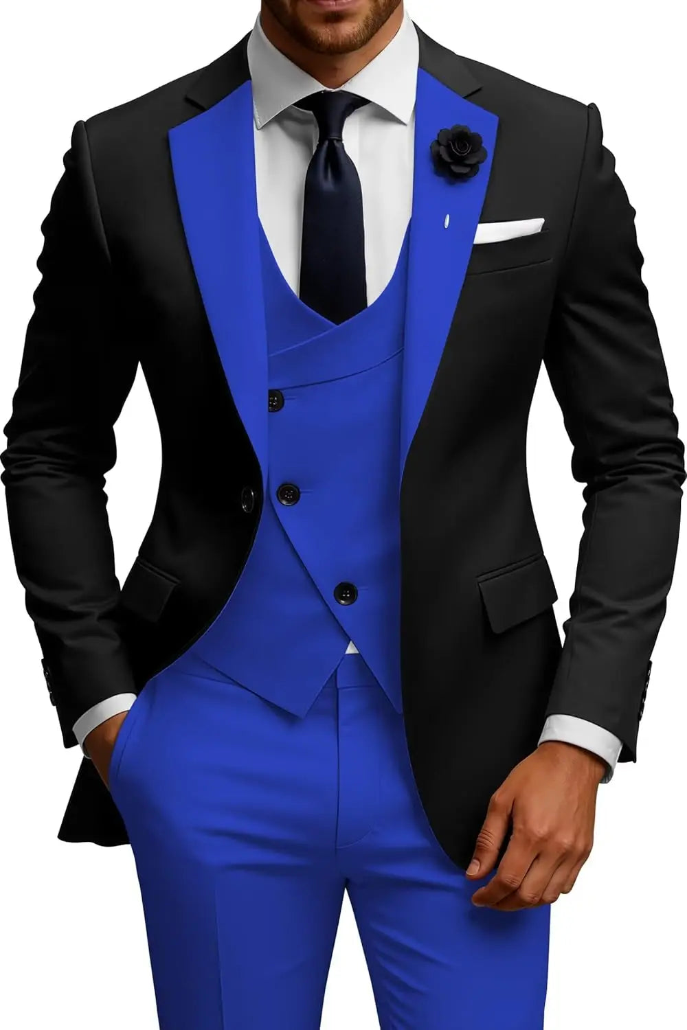 Slim Fit Double Breasted Wedding Suit Set