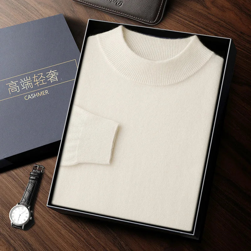 Premium Cashmere Semi-High Neck Pullover