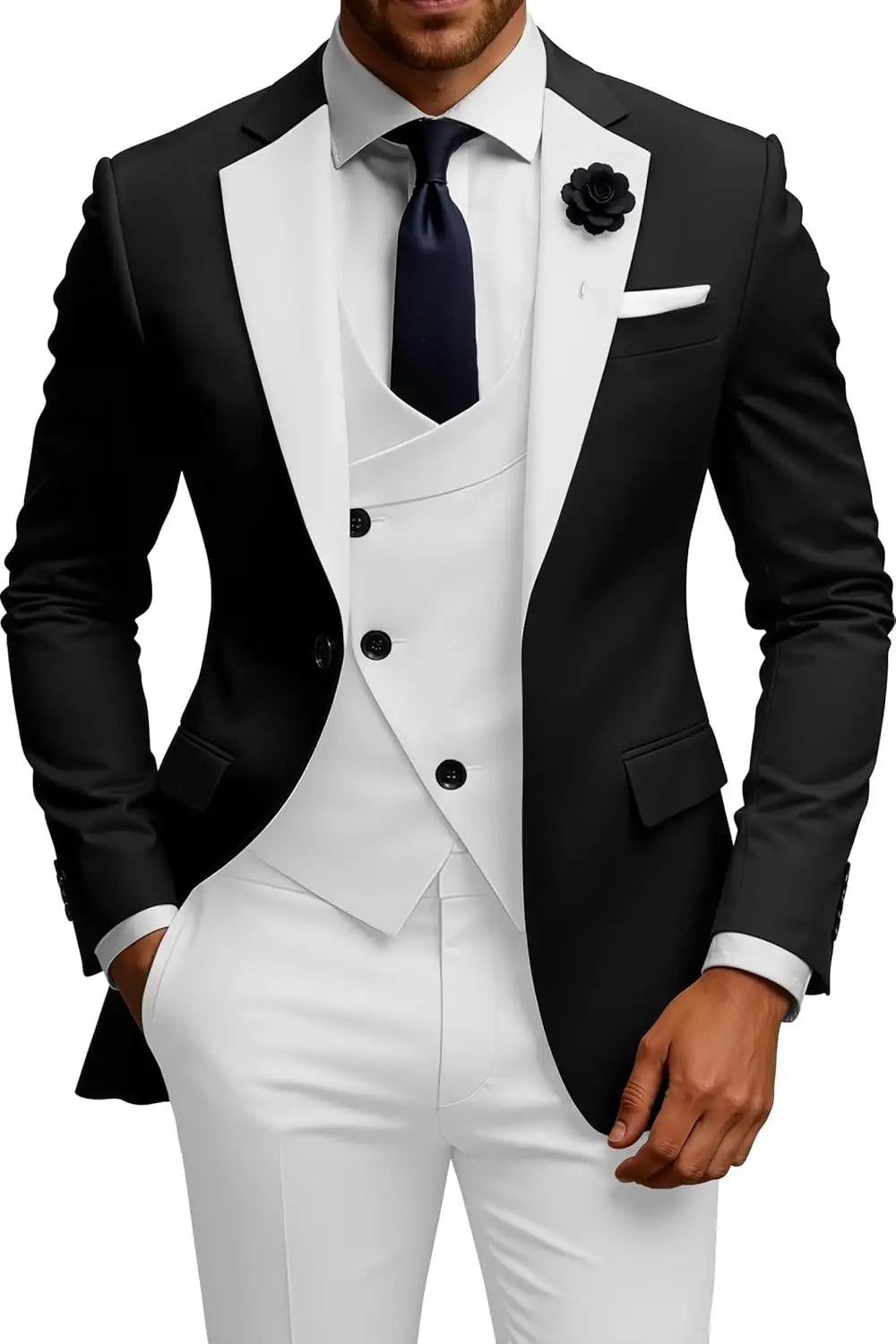 Slim Fit Double Breasted Wedding Suit Set
