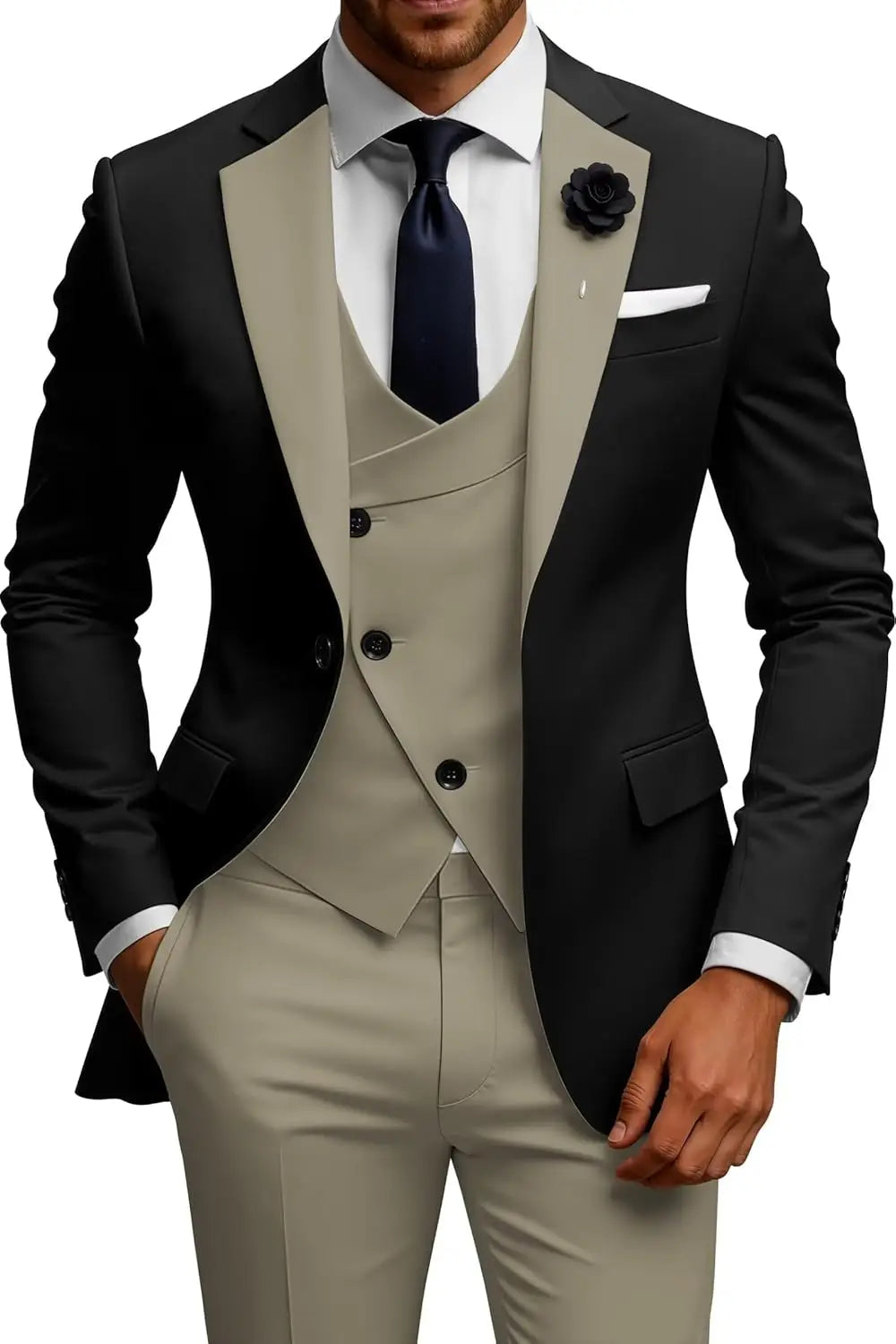 Slim Fit Double Breasted Wedding Suit Set