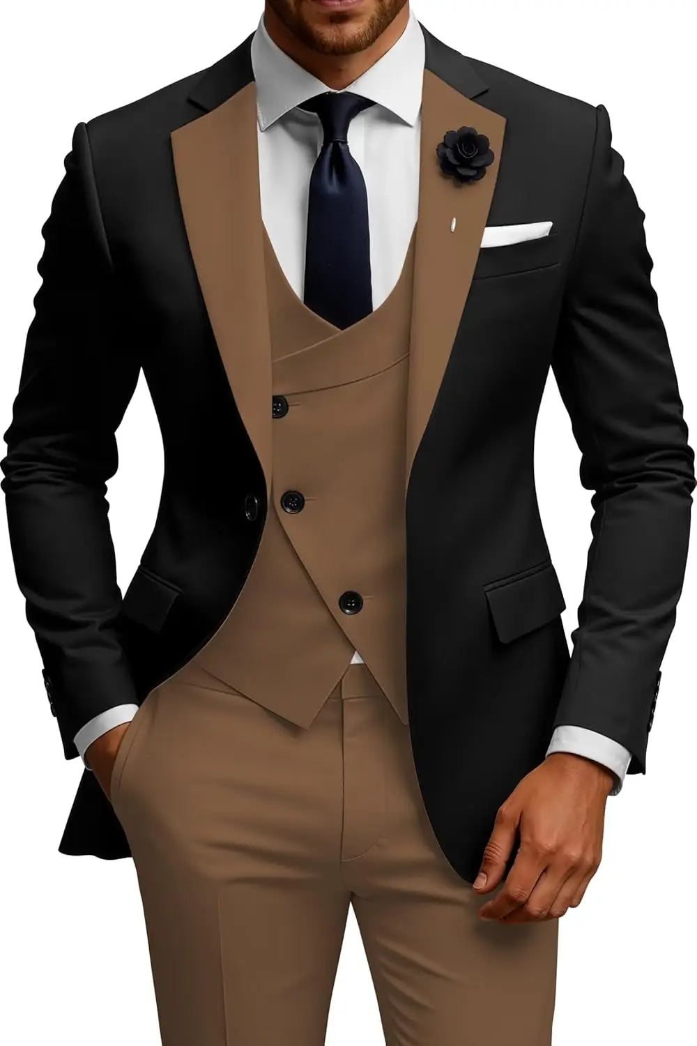 Slim Fit Double Breasted Wedding Suit Set