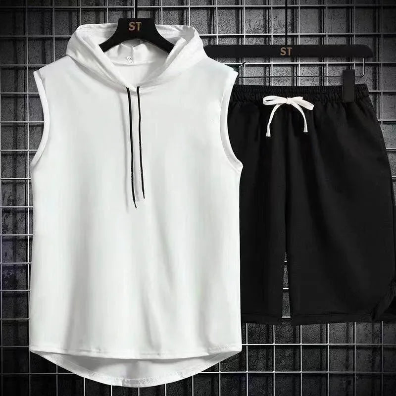 Hooded T-Shirt & Shorts Sports Set