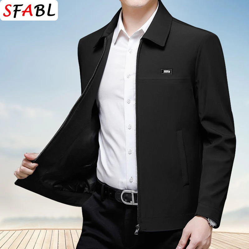 Classic Lapel Casual Zip Jacket