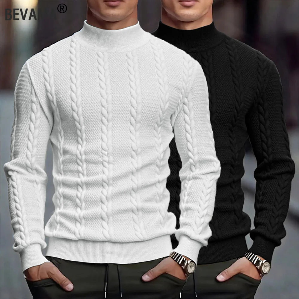 Ribbed High Neck Slim Fit Sweater