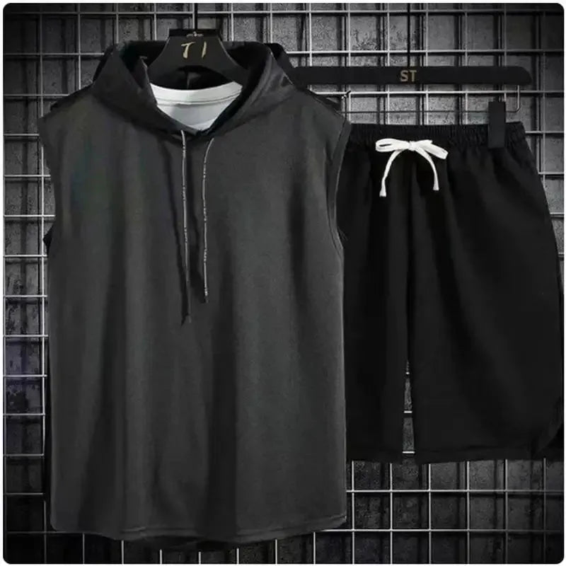 Hooded T-Shirt & Shorts Sports Set