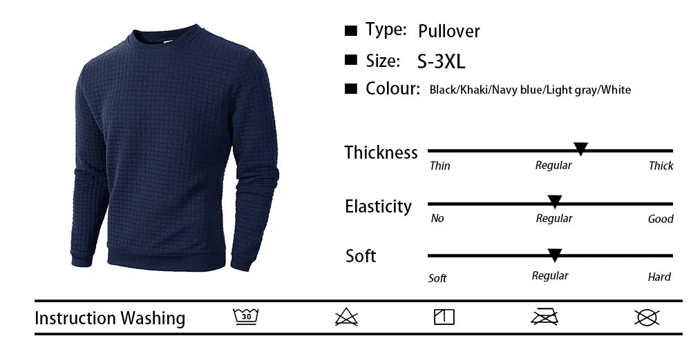 Quilted Jacquard Crew Neck Sweater