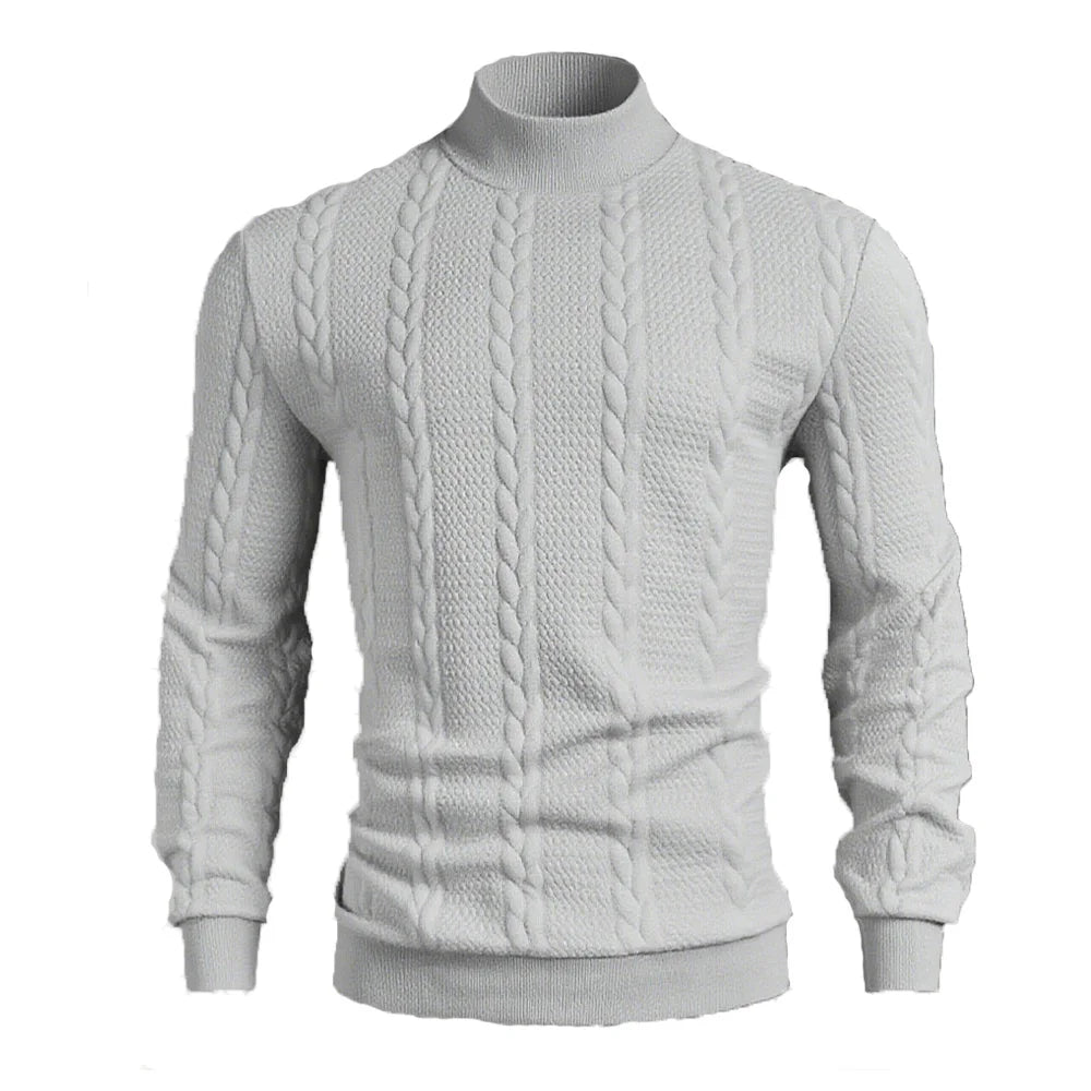 Ribbed High Neck Slim Fit Sweater