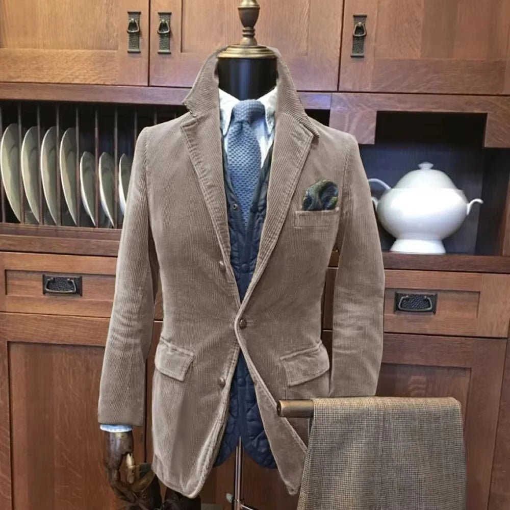 Corduroy Button-Up Casual Sports Jacket