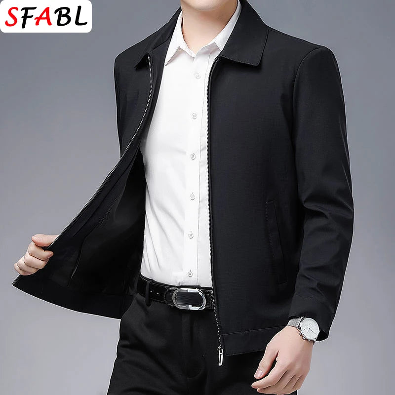 Classic Lapel Casual Zip Jacket
