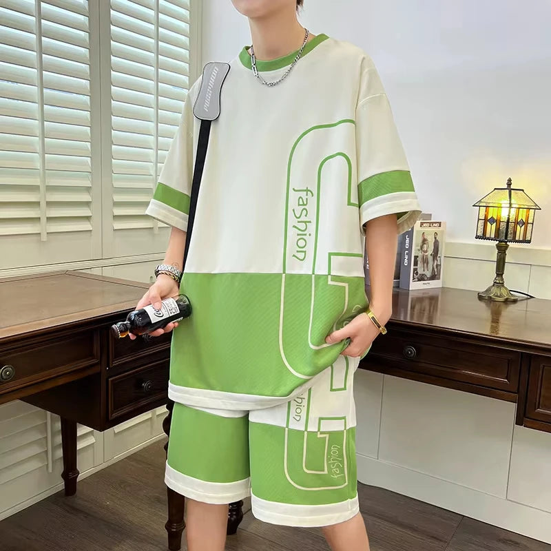 Loose Short Sleeve Shorts Leisure Sports Set