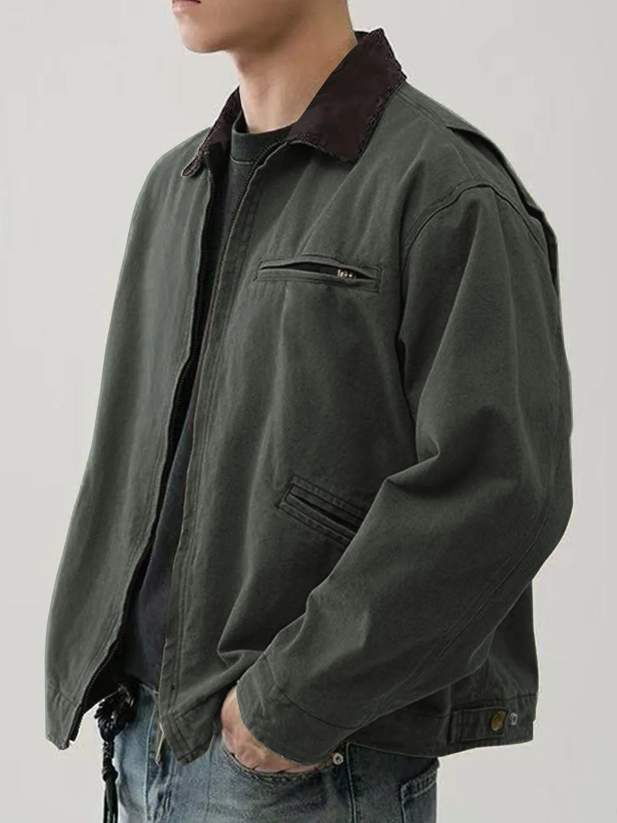 Washed Detroit Workwear Zip Jacket