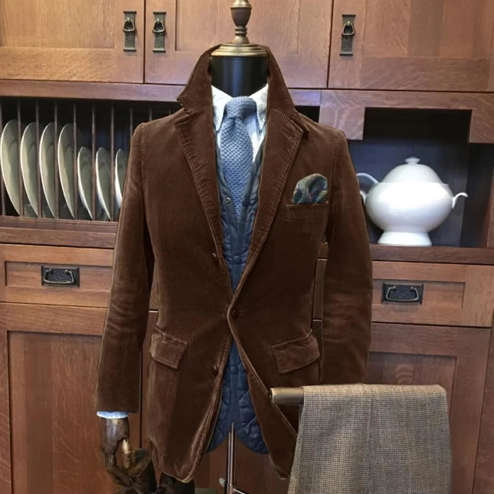 Corduroy Button-Up Casual Sports Jacket