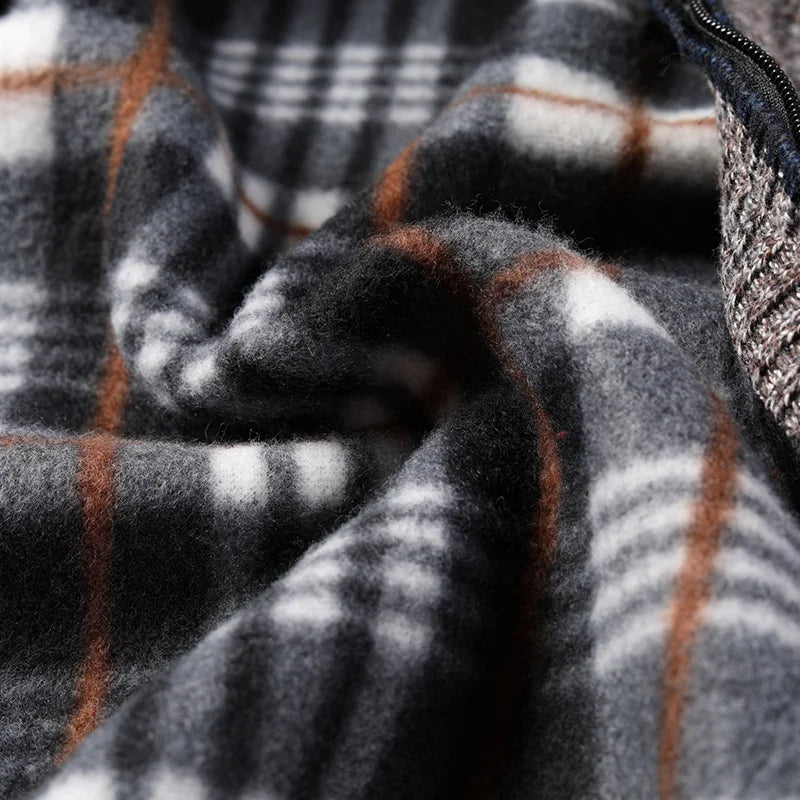 Fleece-Lined Full-Zip Knit Cardigan