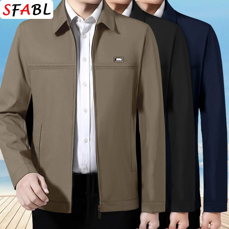 Classic Lapel Casual Zip Jacket