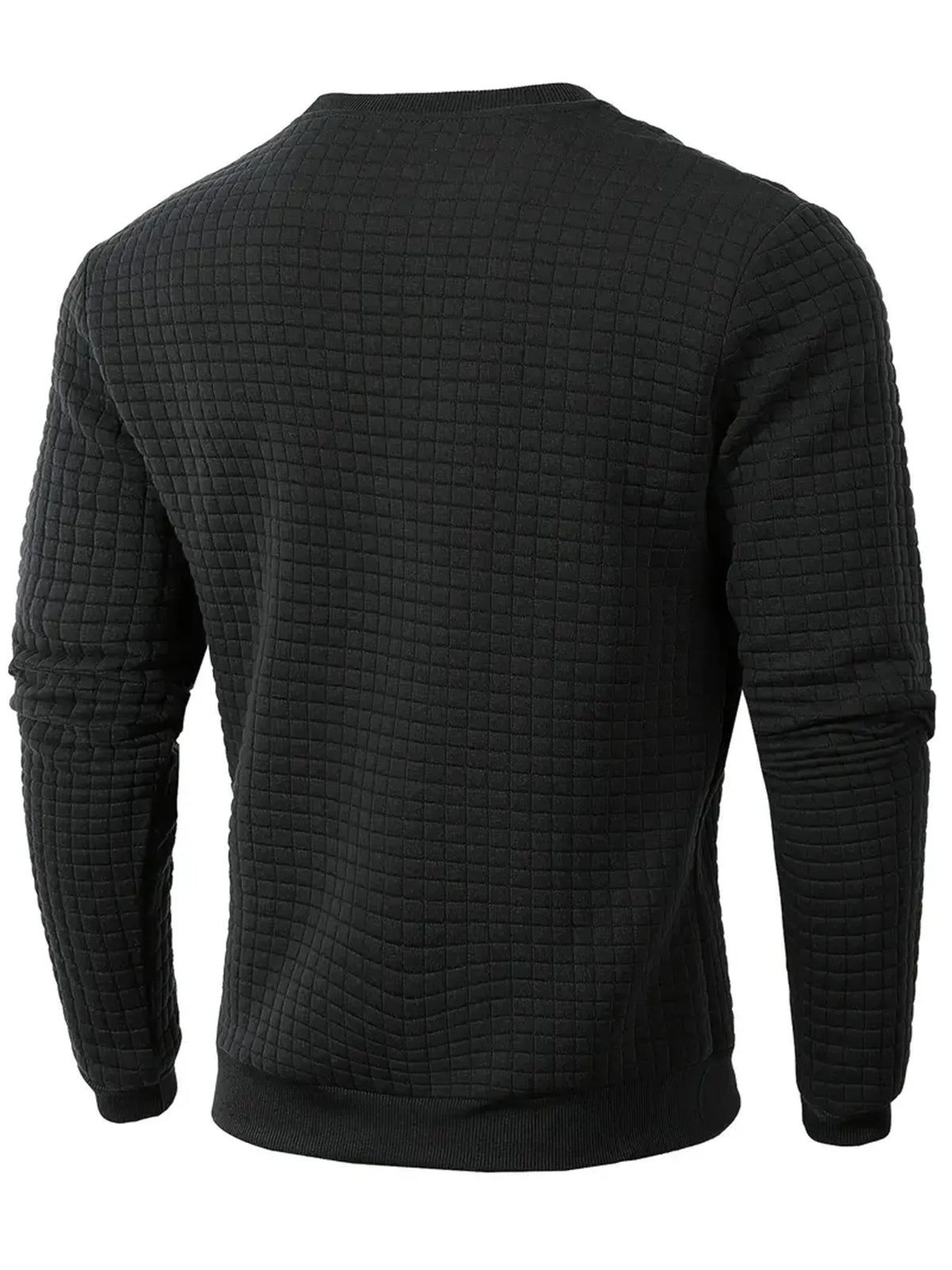 Quilted Jacquard Crew Neck Sweater